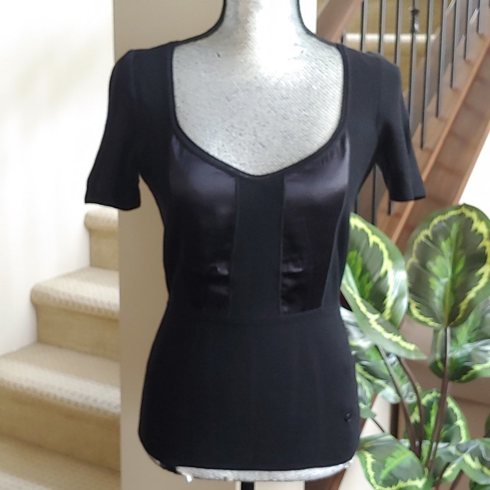 Gucci Black Satin Panel Top